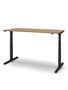 Zit/sta Thuiswerkplek afm. 140x80cm met noten blad en zwart onderstel incl. stekkerdoos.