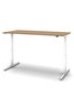 Zit/sta Thuiswerkplek afm. 120x80cm met noten blad en wit onderstel incl. stekkerdoos.