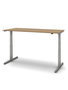 Zit/sta Thuiswerkplek afm. 120x80cm met eiken blad en alu onderstel incl. stekkerdoos.