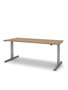 Zit/sta Thuiswerkplek afm. 140x80cm met noten blad en alu onderstel incl. stekkerdoos.